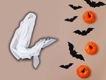 Décoration d'halloween décoration suspendue fantôme blanc cri squelette fantôme 65cm