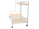 Wooden flowerbed for potted flowers two-storey shelf on wheels terrace