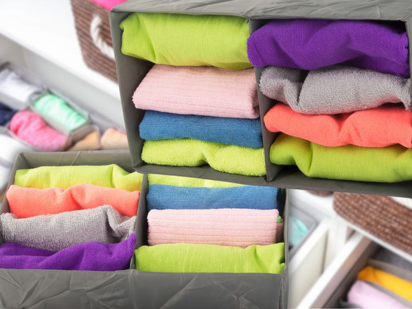 Wäsche-schubladen-organisator kleider-socken-schublade mit teiler grau