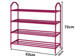 Shoe shelf shoe organiser stackable cabinet pink 4-level shelf unit large
