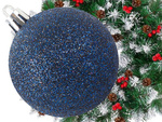 Christbaumkugeln urlaub blau glitter stern 8 / 6 / 5