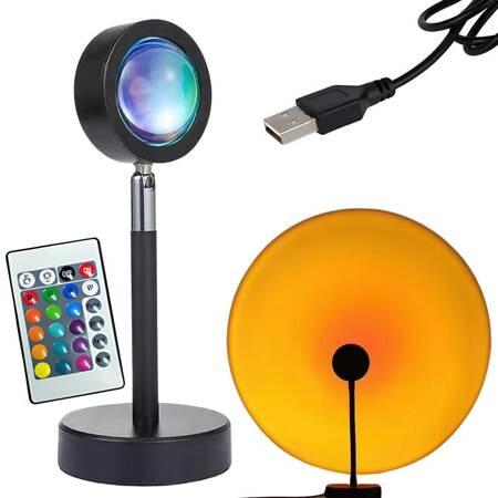 Projector lamp sunset east imitation metal led rgb usb + remote control