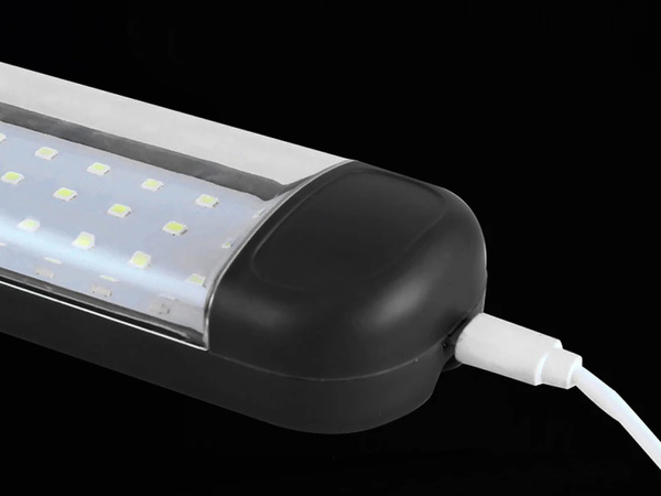 Jaudīga darbnīcas lukturīša lampa 48 led cob usb āķa magnēts uzlādējams