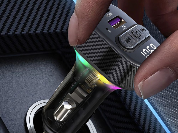 Car transmitter fm mp3/wma usb a+usb c 30w bluetooth 5.3 led qc 3.0
