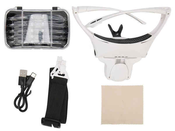 Linterna frontal lupa con 4 leds linterna frontal de precisión 3.5 profesional