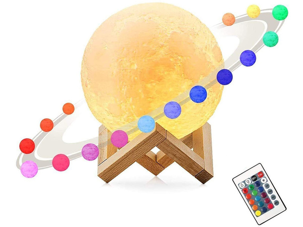 3d rgb luna lumina de noapte cu telecomanda