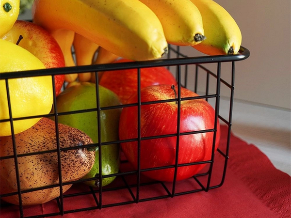 LOFT METALLIST TRAAT ORGANISEERIMISKORV KÖÖGI PUUVILJAKORVI MUST SUUR