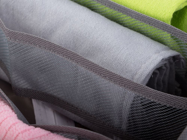 Organisateur de soutien-gorge 6 compartiments pour tiroir de penderie gris