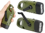 DYNAMO-SOLAR-TASCHENLAMPE 3 LED KINETISCH HANDGEWINDET MIT KLEMME