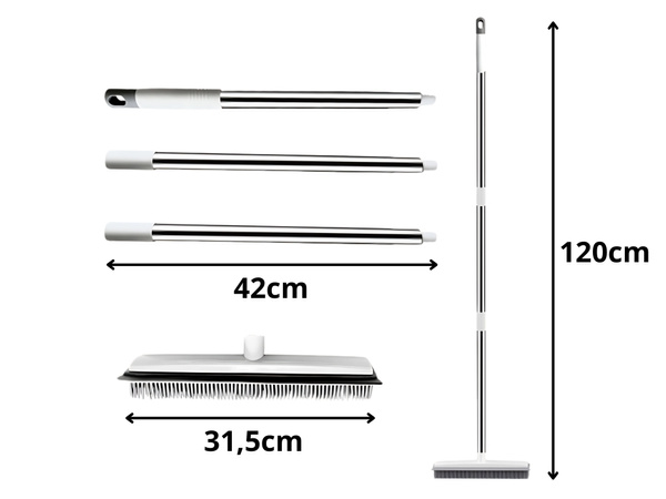 Escoba de goma de silicona para barrer con mango metálico 120 cm