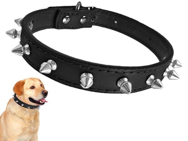 Collier chien clouté cuir eco réglable l