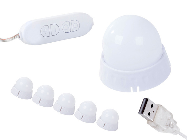 Led tualetes galds spogulis gaismas make-up komplekts 10gab