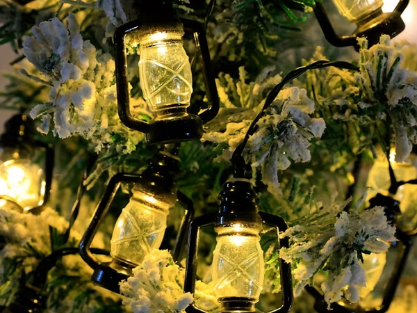 SOLAR LED GARDEN LIGHTS GARLAND LANTERNAID BALCONY TERRACE DECORATIVE