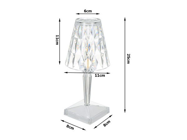 Asztali lámpa led kristály rgb usb távirányítóval