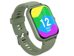 Montre connectée pour femme et homme, bracelet en caoutchouc, sport, Bluetooth, appels, vert