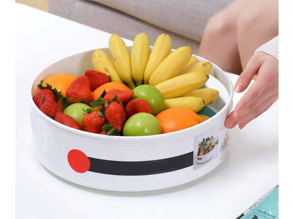 Rotating kitchen organiser spice bowl