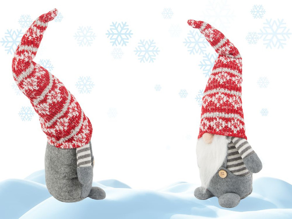 Vianočný škriatok ghost grey gnome s bradou na vianočný stromček 38cm soft