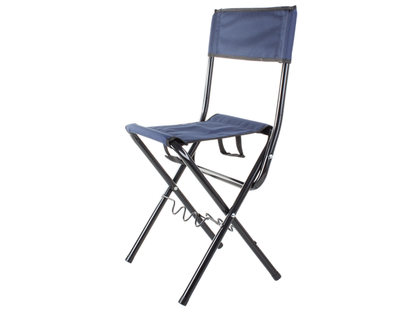 Fishing chair backrest with rod holder