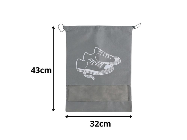 Apavu soma drēbju uzglabāšanas soma ceļošanai ar aukliņu pelēka