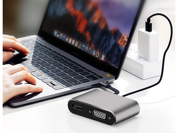 Adapter usb-c hdmi 4k vga hub usb 3.0 usb-c toiteallikaks adapter