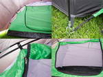 Tienda turismo 3 personas 2 entradas mosquitera camping impermeable