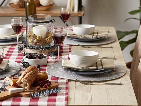 Salvamanteles redondo para mesa de cocina salvamanteles trenzado gris