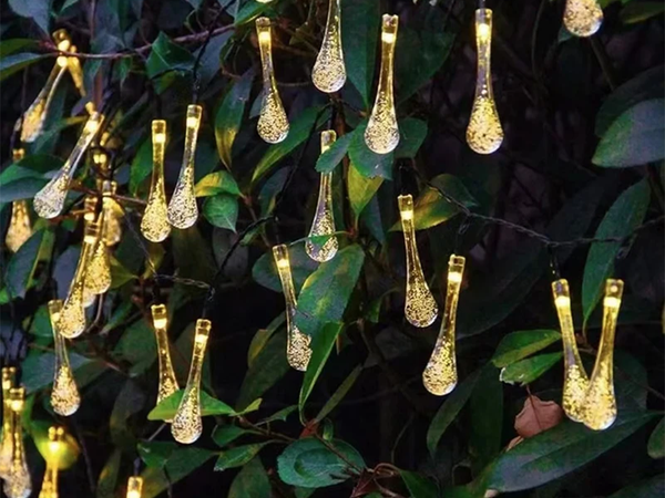 Solar lights garden icicle garland terrace balcony 20 led