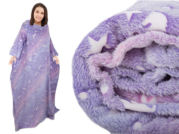 Tekk varrukatega fliisist soe dressipluus hommikumantel neoon värviline