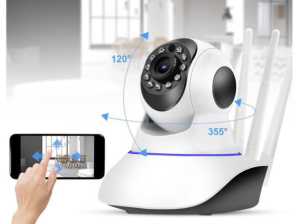 Ip kaamera wifi elektrooniline lapsehoidja pöörlev audio siseruumide liikumisandur