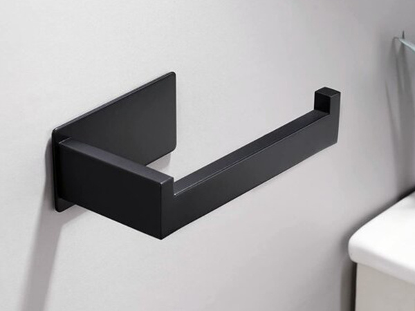 Fekete matt WC-papír tartó fúrás nélkül Modern acél loft WC