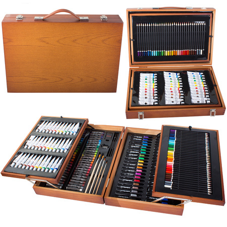 Set arte pintura estuche madera 174