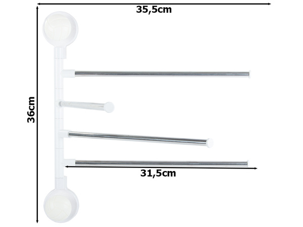 Vrtljivi kopalniški obešalnik za brisače 4 roke