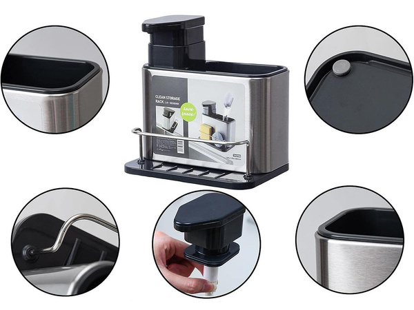 Fregadero De Cocina Dispensador De Jabón Líquido Esponja Recipiente