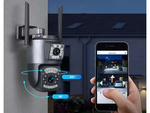 Caméra à deux objectifs wifi extérieure rotative détecteur de mouvement ip 4g