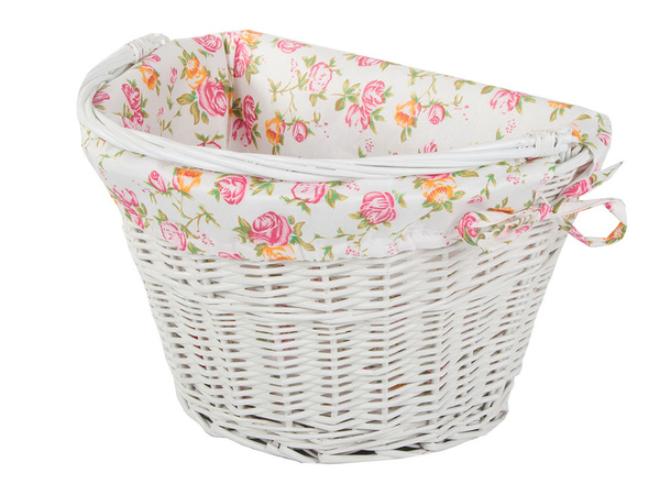 Large wicker bicycle basket click handlebar basket with insert