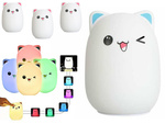 Luz nocturna led para niños rgb cat touch
