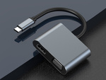 Adapteris usb-c uz hdmi 4k vga hub usb 3.0 usb-c barošanas adapteris