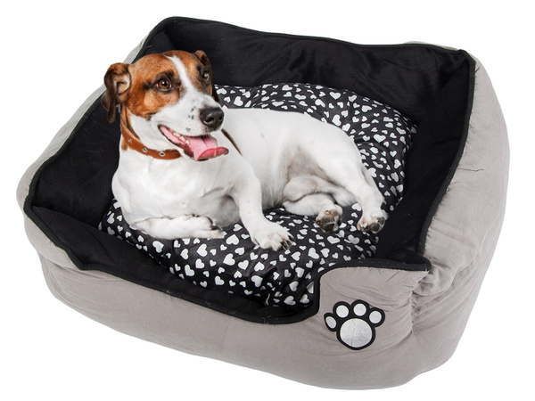 Lit pour chien en peluche avec coussin extractible doux et confortable