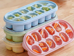 Ice cuber 12 cube ice cube tray with lid silicone bottom ice cube trays