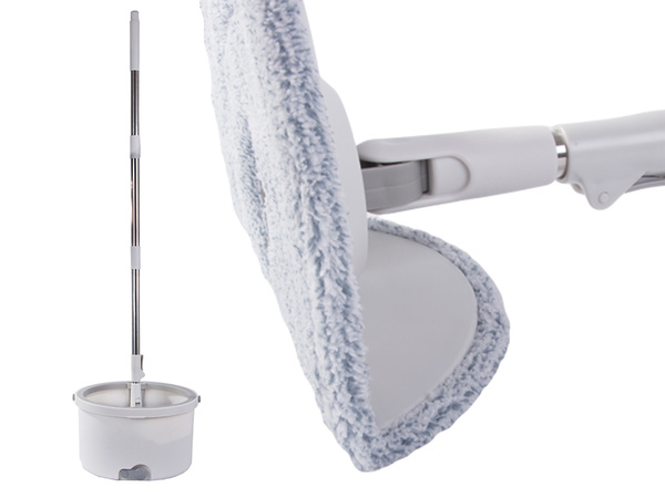 Rotary mop 360 spin bucket set 2x microfibre pads
