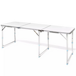 Folding travel table camping garden table large 180x60 suitcase
