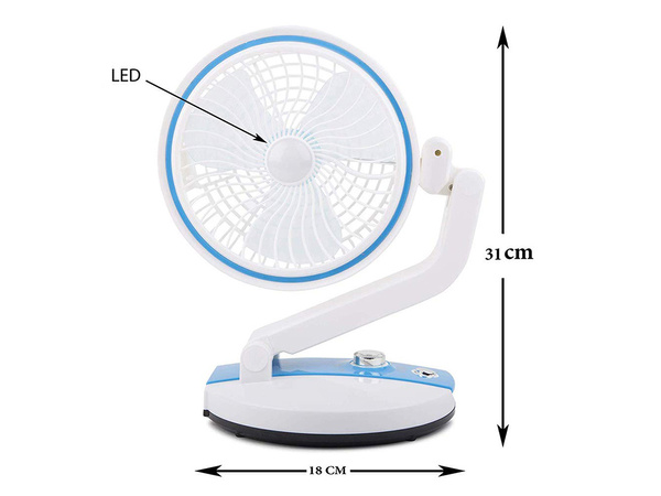 Salokāms ventilators bezvadu galda lampa stāvošs galda ventilators