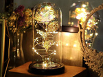 Everlasting rose in glass gift led luminous glass box for the occasion of women