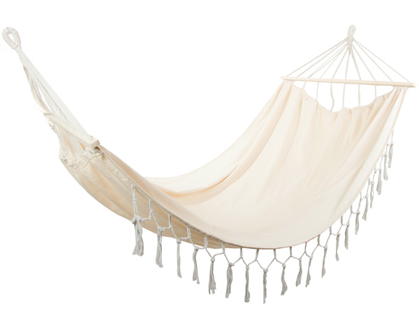 Hamak turystyczny duży boho frędzle dwuosobowy huśtawka 200x150