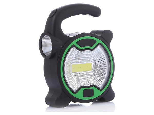 Galingas led dirbtuvių degiklis su halogeniniu laikikliu baterijoms