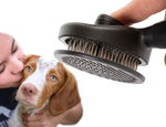 Dog hair brush cat self-cleaning grooming comb