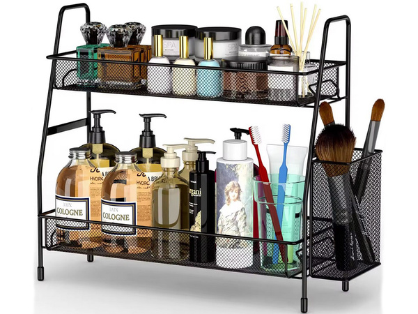 Estante de cocina altillo organizador de cocina de dos pisos con cesta