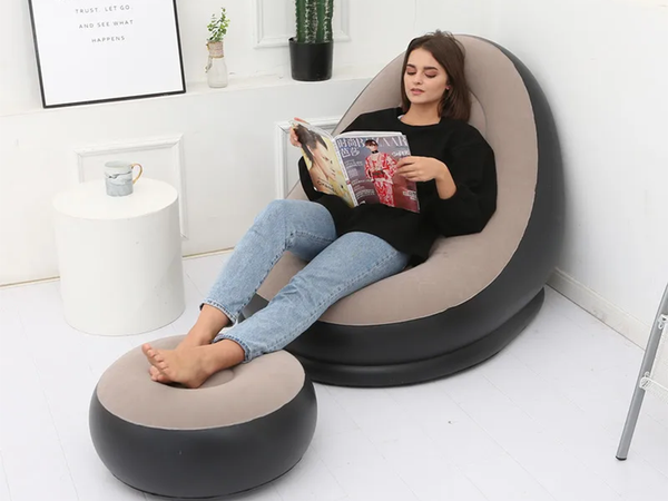 Grădină fotoliu lounger gonflabil plajă pouf footrest confortabil