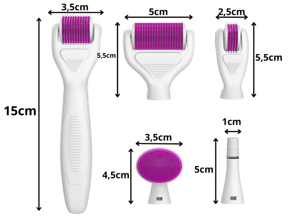 Derma roller для микроигольчатой мезотерапии лица шеи тела 6 в 1 комплект
