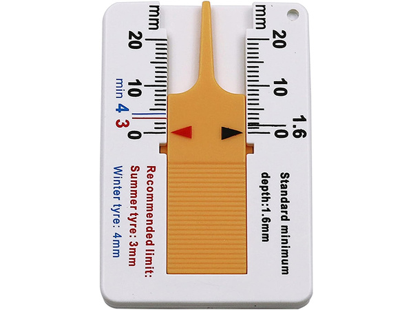 Testeris riepu nodiluma indikators protektora dziļuma mērītājs